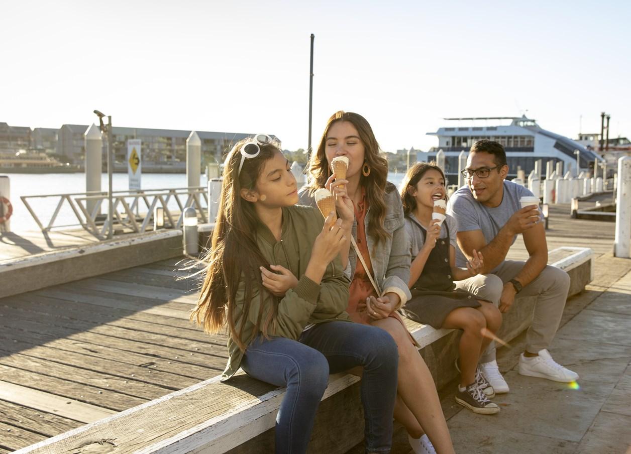 Member benefits family eating ice cream
