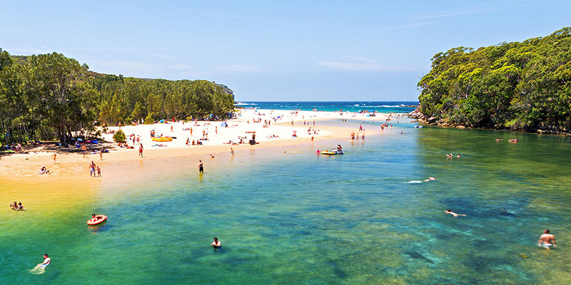 Wattamolla lagoon and beach Royal National Park NSW