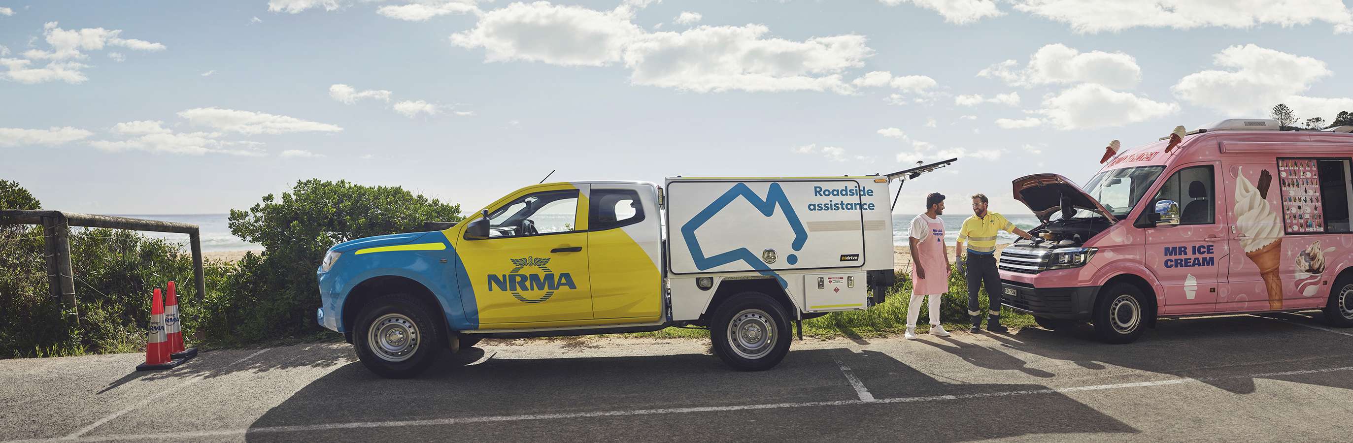 Business roadside assistance with ice cream van