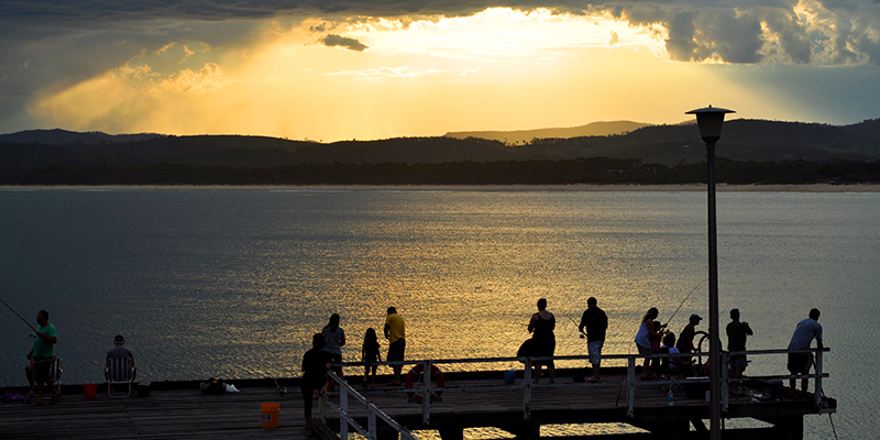 Merimbula sunset view from pier