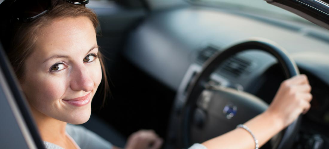 Young woman in car 