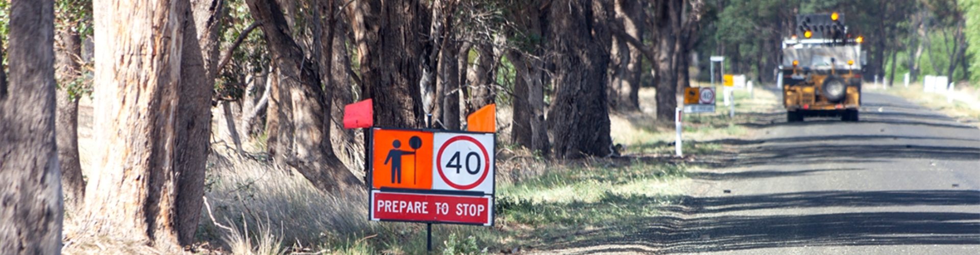 Repairs being carried out on a country road
