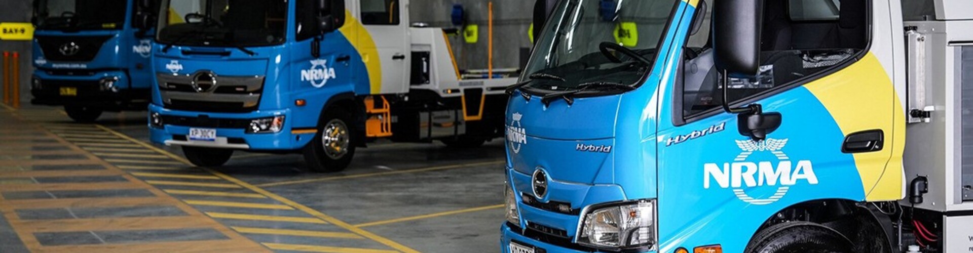 Trucks lined up at NRMA's new Towing Centre of Excellence