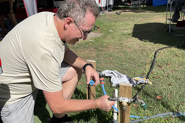 Connecting water to a caravan