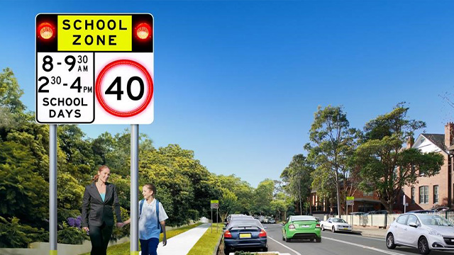 Mum and kid crossing the road