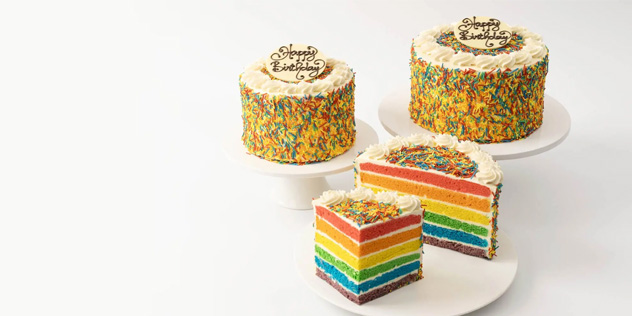 Rainbow birthday cakes