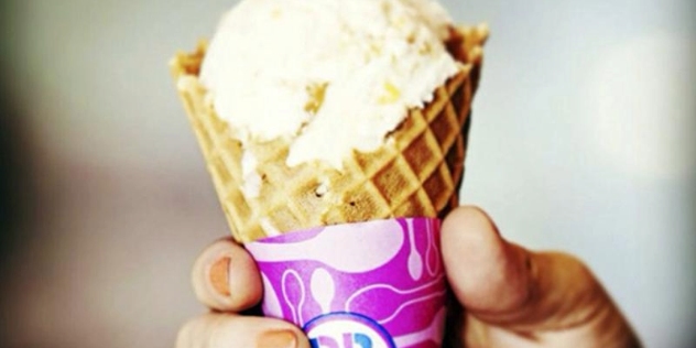 Baskin Robbins ice cream in a waffle cone