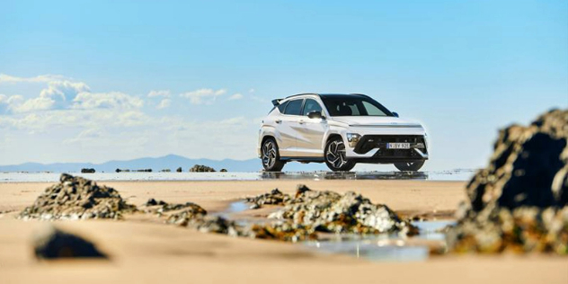 2023 Hyundai Kona SUV on a beach