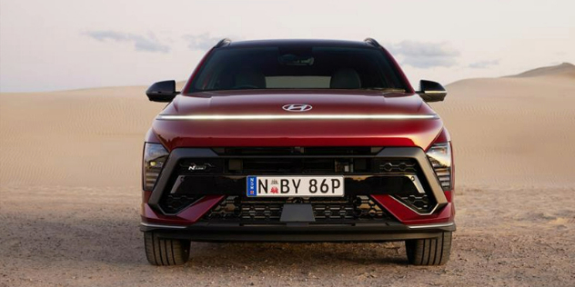 Front view of a 2023 Hyundai Kona SUV