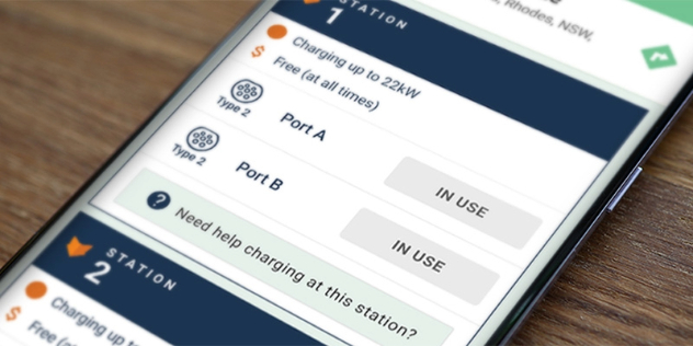 A smartphone showing a charging app