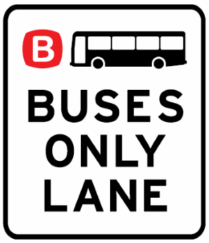 'Buses only lane' sign