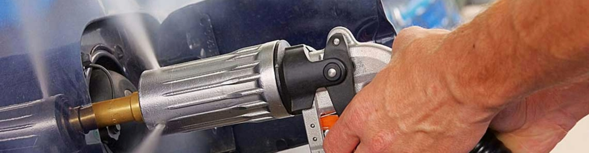 Car being topped up with LPG gas.