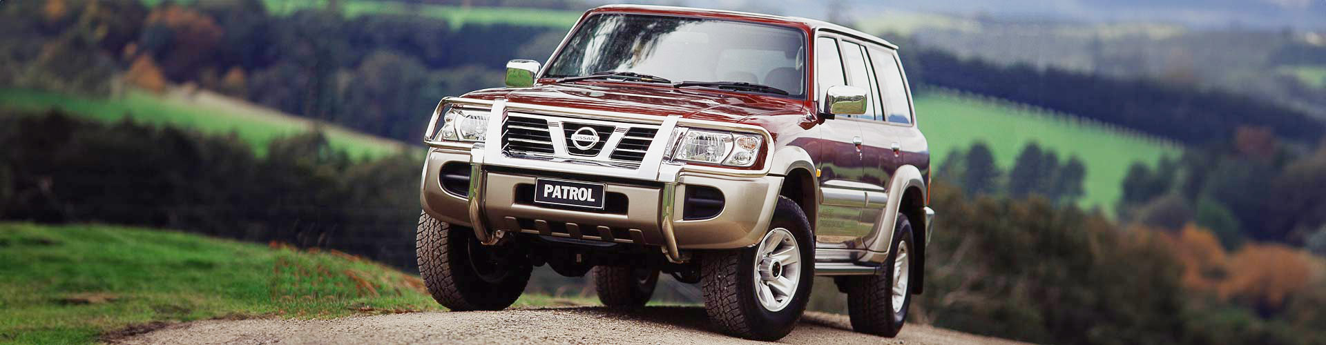 2002 Nissan Patrol 4.8l parked on a hill in front of countryside