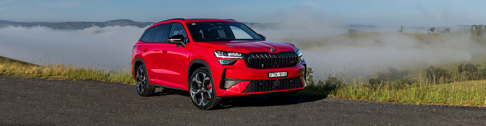 Red Skoda Kodiaq RS.