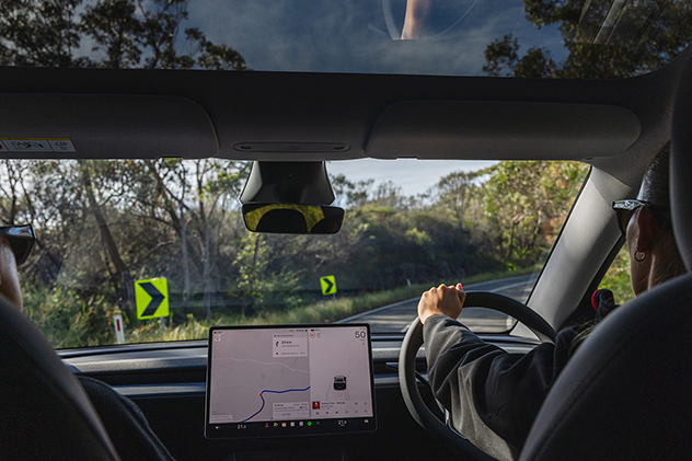 2025 Tesla Model Y interior view of driving