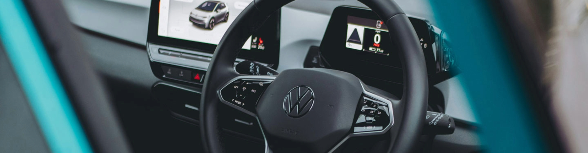The dashboard of a Volkswagen EV