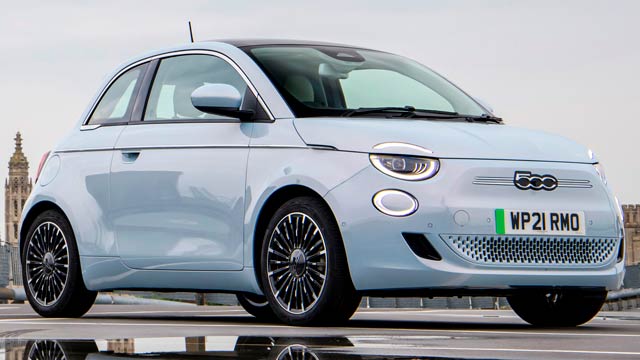 Light blue 2023 Fiat 500e