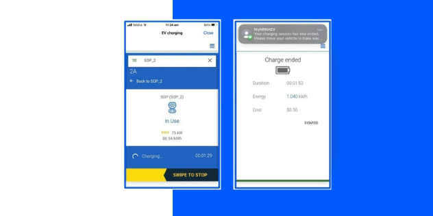 Two mobile screen views of the NRMA app, side by side.