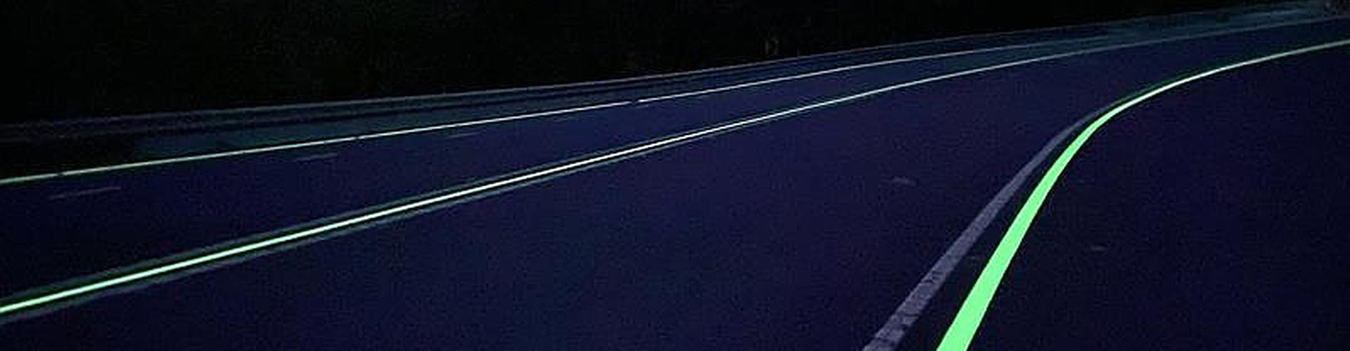 Glow in the dark road markings in Bulli Pass NSW
