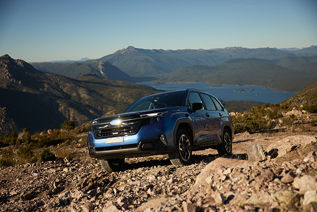 Subaru Forester on rocky terrain