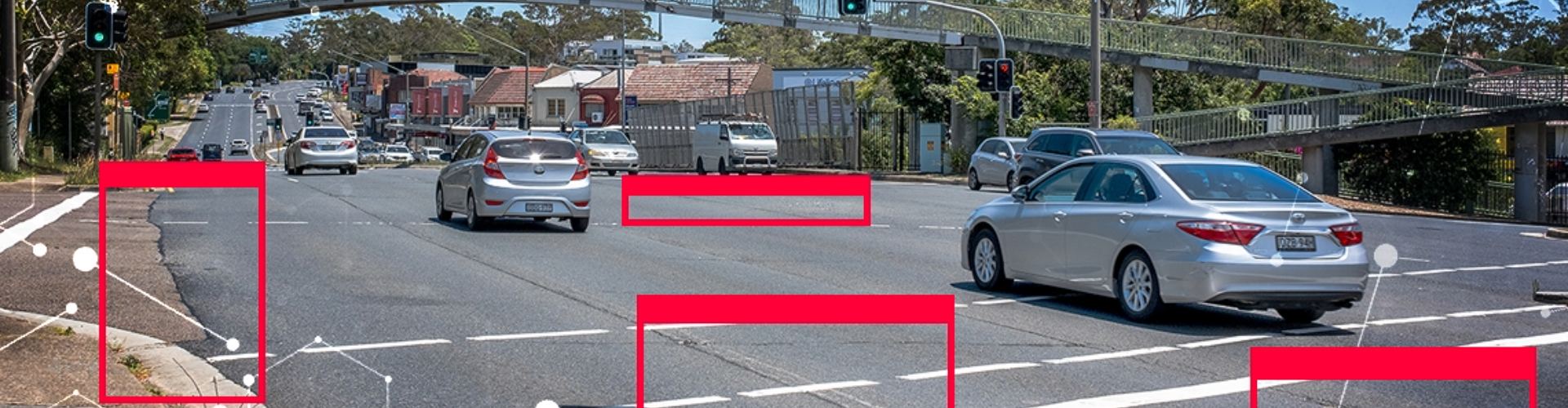 Faults on a road detected by AI software