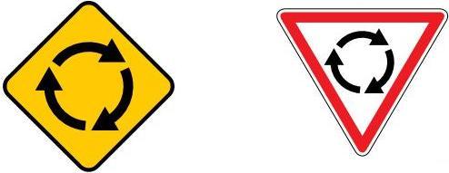 Two different roundabout signs