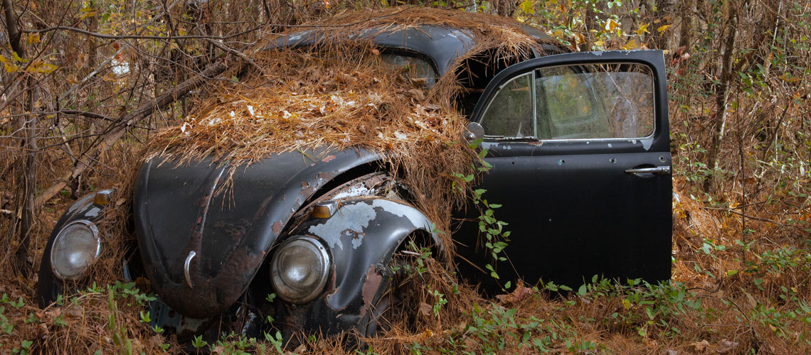 An abandoned Volkswagen Beetle An abandoned Volkswagen Beetle