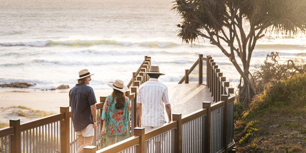 People on boardwalk to Frenchmans Beach