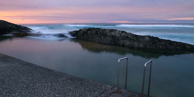 Sunset at Sawtell rock pool at sunset, Coffs Coast 2013