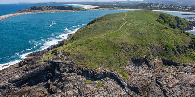 arial shot Muttonbird Island Coffs Harbour NSW