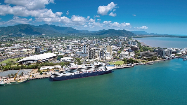 Cairns Tropical North QLD arial view of Cairns city Tropical North Queensland
