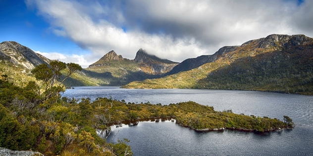 view of water and mountains