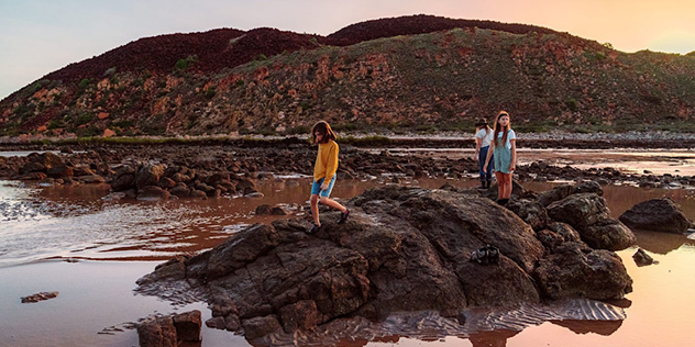 Guests exploring the Kimberley coastline with Ngurrangga Tours