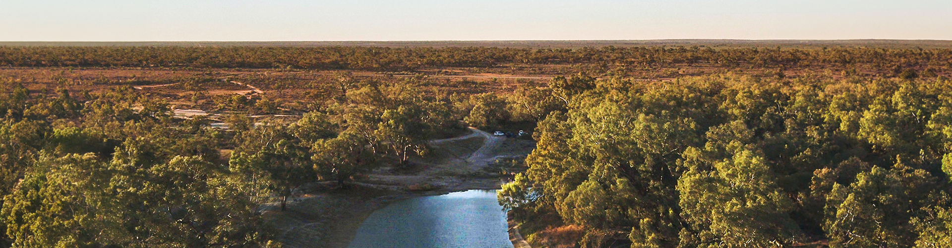arial view of the Darling River Wilcannia NSW