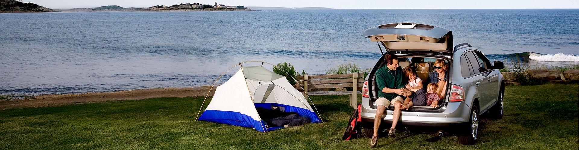 a family camping