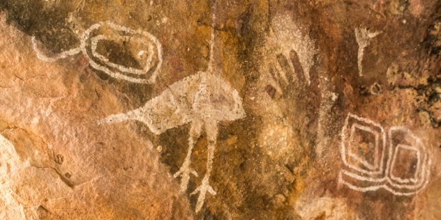 Aboriginal rock painting at Gundabooka National Park NSW