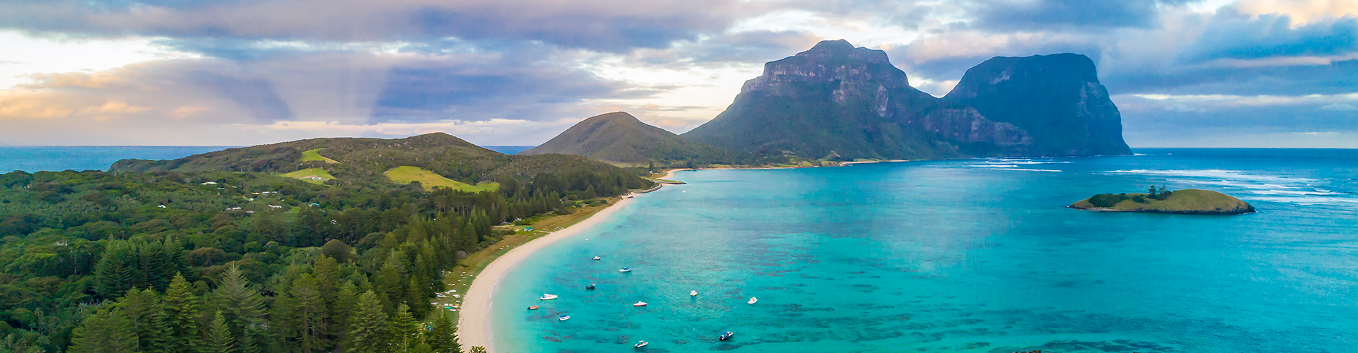Arial shot of Mount Lidgbird and Mount Gower.