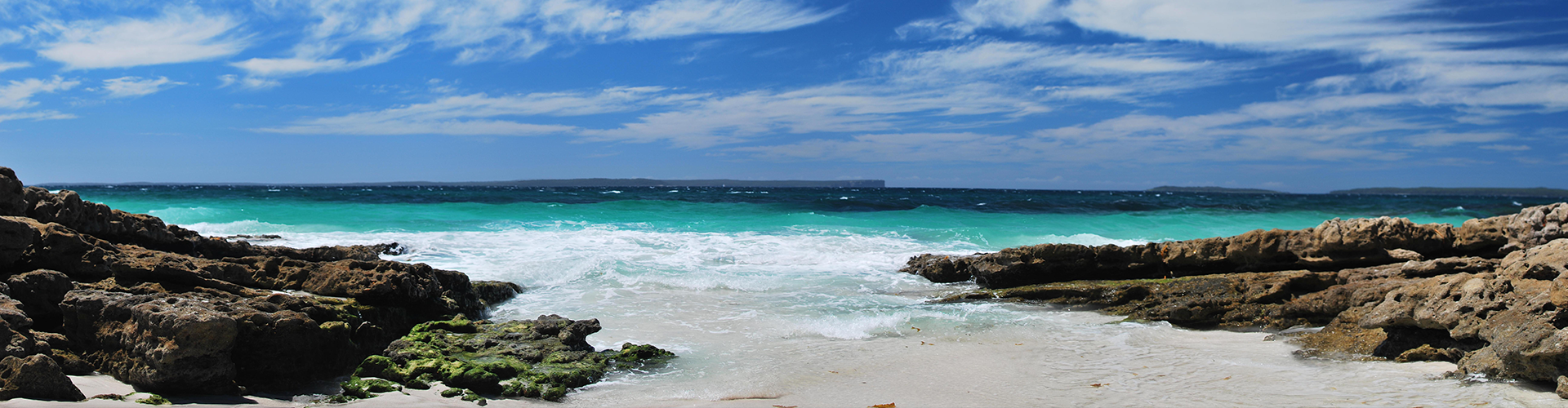 a view of the beach from an outlet