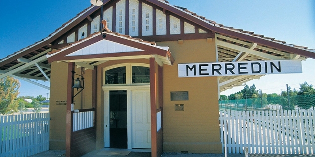 historic rail building at Merredin railway museum