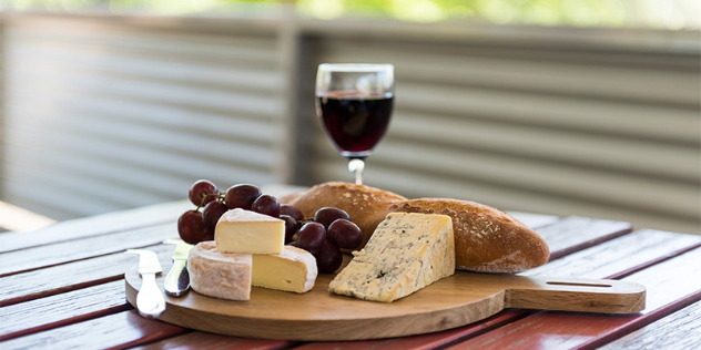 Cheese and wine at Milawa Cheese Company VIC