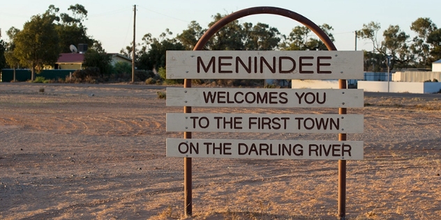 Menindee town welcome sign NSW