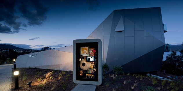 external view of the MONA pavilions at dusk