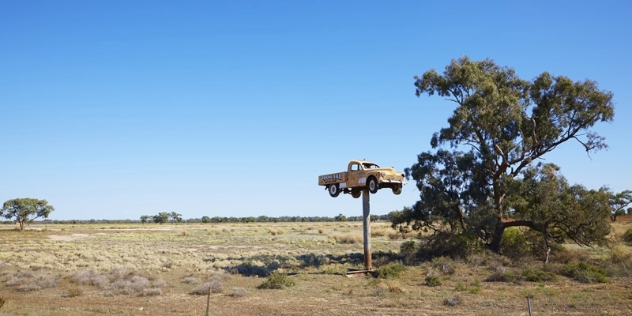 outback car sculpture Pooncarie NSW