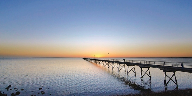 sunset at the jetty near the ceduna foreshore hotel in south Australia