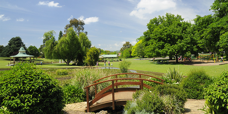 oriental bridge in Warragul public park