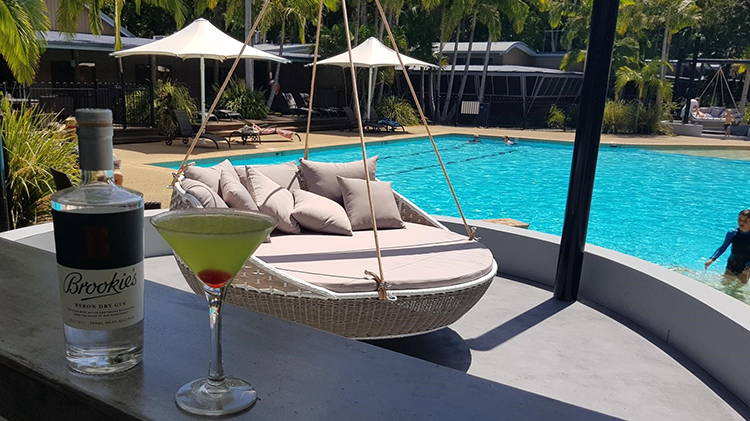 Poolside cocktails at Angourie Resort, Yamba