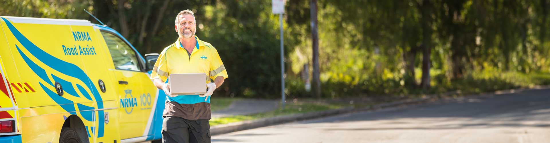Roadside technician delivering medicine during COVID-19