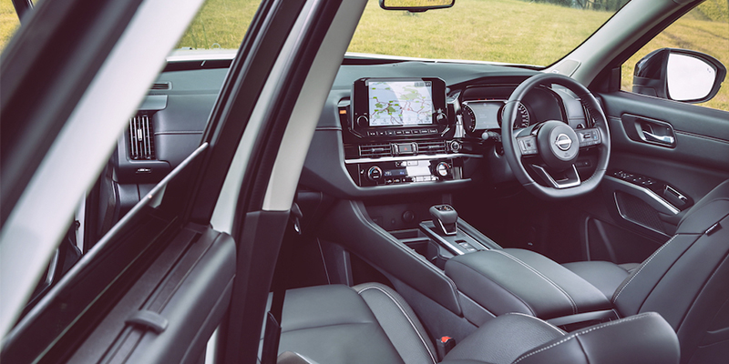 backseat view of the nissan pathfinder