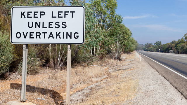 keep left sign