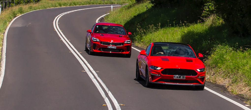 Ford Mustang and Kia Stinger